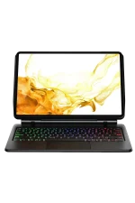 Newface Samsung Galaxy T737 Tab S7 FE 12.4 Kılıf Eternal Ledli Klavyeli Tablet Kılıfı - Siyah