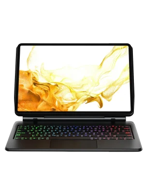 Newface Samsung Galaxy T737 Tab S7 FE 12.4 Kılıf Eternal Ledli Klavyeli Tablet Kılıfı - Siyah