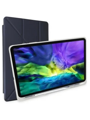 Newface Samsung Galaxy T737 Tab S7 FE 12.4 Kılıf Kalemlikli Mars Tablet Kılıfı - Lacivert