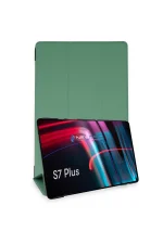 Newface Samsung Galaxy T970 Tab S7 Plus 12.4 Kılıf Tablet Smart Kılıf - Koyu Yeşil