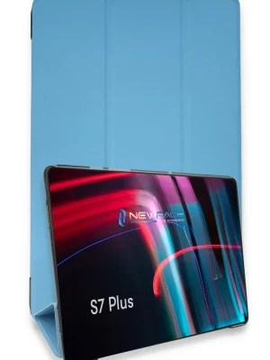 Newface Samsung Galaxy T970 Tab S7 Plus 12.4 Kılıf Tablet Smart Kılıf - Mavi