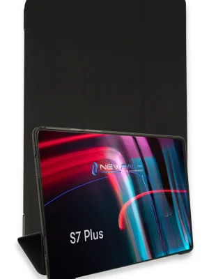 Newface Samsung Galaxy T970 Tab S7 Plus 12.4 Kılıf Tablet Smart Kılıf - Siyah