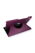 Newface Samsung Galaxy Tab A9 Plus Kılıf 360 Tablet Deri Kılıf - Mürdüm - Görsel 2