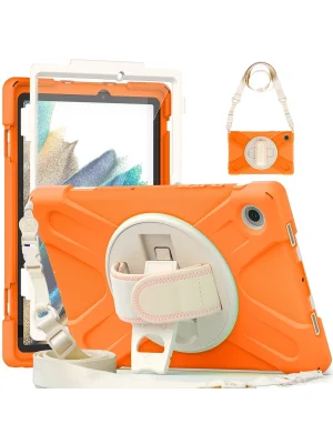 Newface Samsung Galaxy X200 Tab A8 10.5 Kılıf Amazing Tablet Kapak - Turuncu