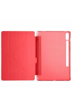 Newface Samsung Galaxy X610 Tab S9 FE Plus 12.4 Kılıf Kalemlikli Mars Tablet Kılıfı - Kırmızı - Görsel 3