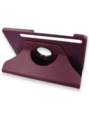 Newface Samsung Galaxy X800 Tab S8 Plus 12.4 Kılıf 360 Tablet Deri Kılıf - Mürdüm