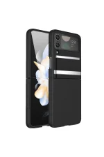 Newface Samsung Galaxy Z Flip 3 Kılıf Belt Flip Kapak - Siyah - Görsel 3