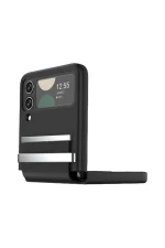 Newface Samsung Galaxy Z Flip 3 Kılıf Belt Flip Kapak - Siyah - Görsel 4