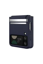 Newface Samsung Galaxy Z Flip 4 Kılıf Belt Flip Kapak - Lacivert - Görsel 5