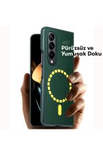 HDD Samsung Galaxy Z Fold 4 Kılıf HBC-156 Forum Magneticsafe Kapak - Koyu Yeşil - Görsel 4