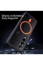 HDD Samsung Galaxy Z Fold 4 Kılıf HBC-156 Forum Magneticsafe Kapak - Koyu Yeşil - Görsel 7