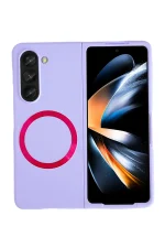 Newface Samsung Galaxy Z Fold 5 Kılıf Mata Fold Kapak - Lila
