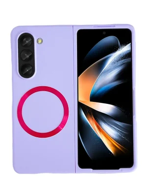 Newface Samsung Galaxy Z Fold 5 Kılıf Mata Fold Kapak - Lila