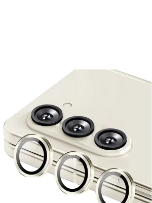 Newface Samsung Galaxy Z Fold 5 Valdez Metal Kamera Lens - Krem