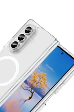 Newface Samsung Galaxy Z Fold 7 Kılıf Magneticsafe Şeffaf Silikon - Şeffaf - Görsel 2