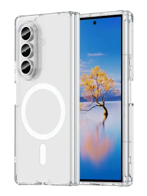 Newface Samsung Galaxy Z Fold 7 Kılıf Magneticsafe Şeffaf Silikon - Şeffaf