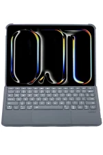 Newface T5507D iPad Pro 11 (2022) Kılıf Palermo Ledli Klavyeli Standlı Tablet Kılıfı - Siyah