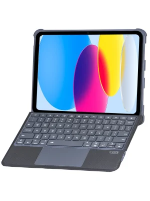 Newface T5508D iPad 2022 10.9 (10.Nesil) Kılıf Palermo Ledli Klavyeli Standlı Tablet Kılıfı - Siyah
