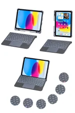 Newface T5508D iPad 2022 10.9 (10.Nesil) Kılıf Palermo Ledli Klavyeli Standlı Tablet Kılıfı - Siyah - Görsel 5