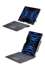 Newface T5509D iPad Pro 12.9 (2022) Kılıf Palermo Ledli Klavyeli Standlı Tablet Kılıfı - Siyah - Görsel 2