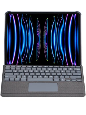 Newface T5509D iPad Pro 12.9 (2022) Kılıf Palermo Ledli Klavyeli Standlı Tablet Kılıfı - Siyah