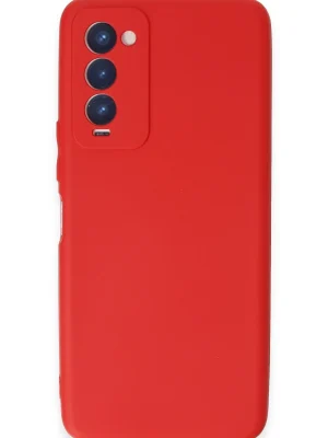 Newface Tecno Camon 18 Kılıf First Silikon - Kırmızı