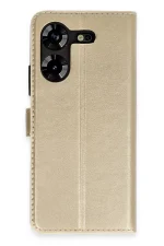 Newface Tecno Pova 5 Kılıf Trend S Plus Kapaklı Kılıf - Gold