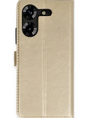 Newface Tecno Pova 5 Kılıf Trend S Plus Kapaklı Kılıf - Gold