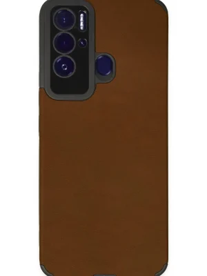 Newface Tecno Pova Neo Kılıf Loop Deri Silikon - Kahverengi