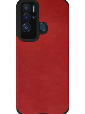 Newface Tecno Pova Neo Kılıf Loop Deri Silikon - Kırmızı