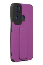 Newface Tecno Pova Neo Kılıf Mega Standlı Silikon - Mor - Görsel 2