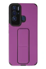 Newface Tecno Pova Neo Kılıf Mega Standlı Silikon - Mor