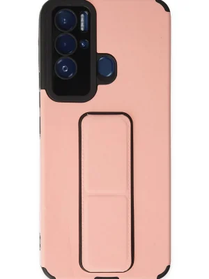 Newface Tecno Pova Neo Kılıf Mega Standlı Silikon - Pudra