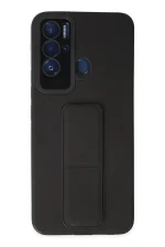 Newface Tecno Pova Neo Kılıf Mega Standlı Silikon - Siyah