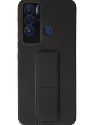 Newface Tecno Pova Neo Kılıf Mega Standlı Silikon - Siyah