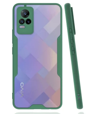 Newface Vivo V21e Kılıf Platin Silikon - Yeşil