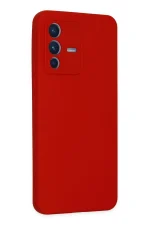Newface Vivo V23 5G Kılıf Nano içi Kadife Silikon - Kırmızı - Görsel 3