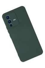 Newface Vivo V23 5G Kılıf Nano içi Kadife Silikon - Koyu Yeşil - Görsel 2