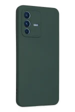 Newface Vivo V23 5G Kılıf Nano içi Kadife Silikon - Koyu Yeşil - Görsel 3