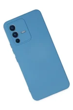 Newface Vivo V23 5G Kılıf Nano içi Kadife Silikon - Mavi - Görsel 2