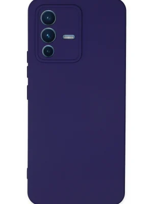Newface Vivo V23 5G Kılıf Nano içi Kadife Silikon - Mor