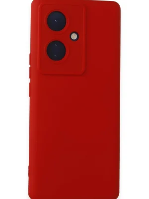Newface Vivo V29 Lite Kılıf Nano içi Kadife Silikon - Kırmızı