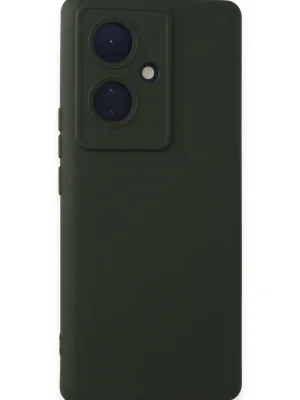 Newface Vivo V29 Lite Kılıf Nano içi Kadife Silikon - Koyu Yeşil