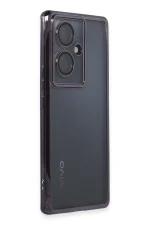 Newface Vivo V29 Lite Kılıf Razer Lensli Silikon - Mor - Görsel 2