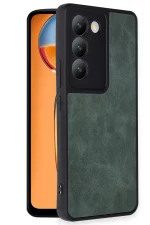 Newface Vivo V30 Lite 4G Kılıf Aras Deri Kapak - Koyu Yeşil - Görsel 2