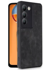 Newface Vivo V30 Lite 4G Kılıf Aras Deri Kapak - Siyah - Görsel 2