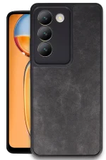 Newface Vivo V30 Lite 4G Kılıf Aras Deri Kapak - Siyah