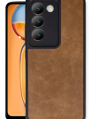 Newface Vivo V30 Lite 4G Kılıf Aras Deri Kapak - Taba