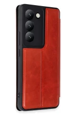 Newface Vivo V30 Lite 4G Kılıf Flip Cover - Kırmızı - Görsel 2