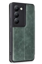 Newface Vivo V30 Lite 4G Kılıf Flip Cover - Koyu Yeşil - Görsel 2